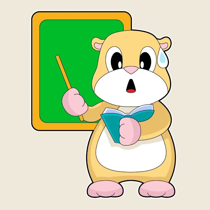 hamster professeur tableau école