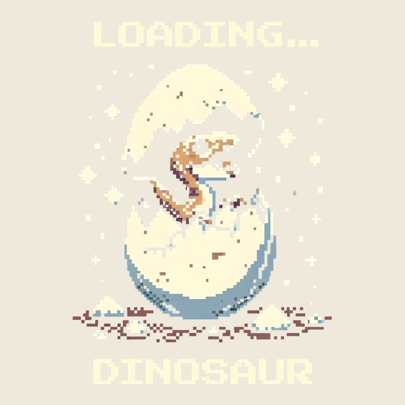 Loads... Dinosaur | Retro Dino Pixel Art