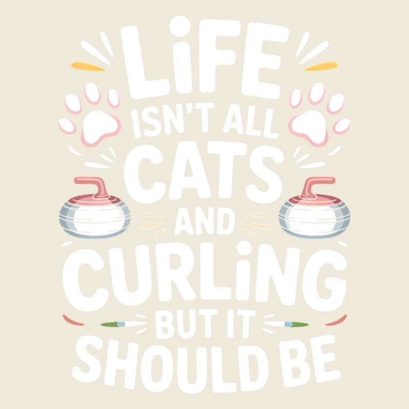 Curling Dire Chats Drôle Curling Cadeau