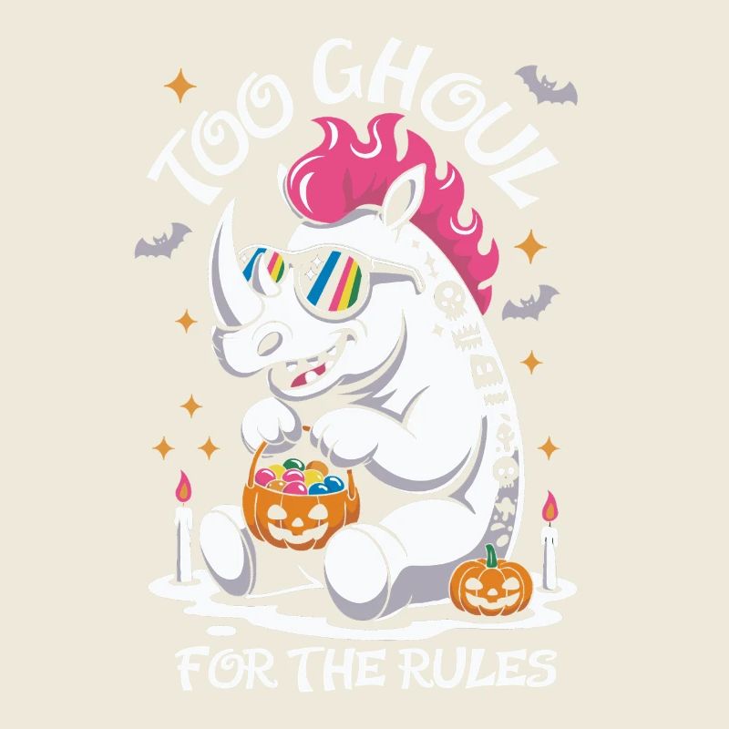 Ghoul Rhino Halloween Graphic