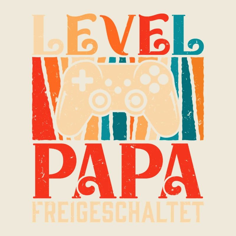 Zocker Papa LEVEL PAPA FREIGESCHALTET Retro Lustig