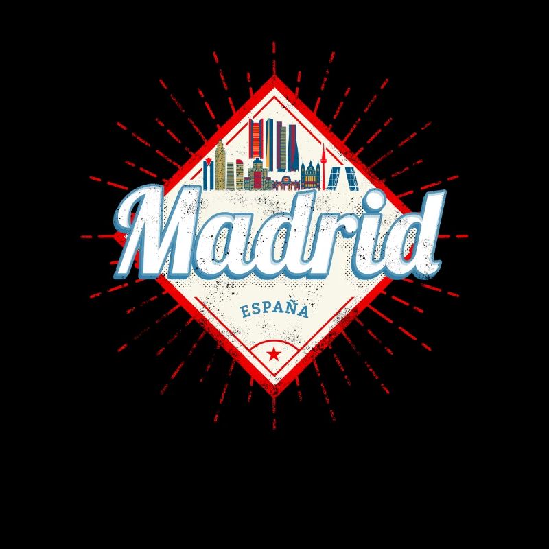 Madrid Capitale Espagne Rétro Skyline Souvenir