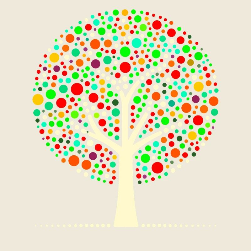 Arbre à points coloré