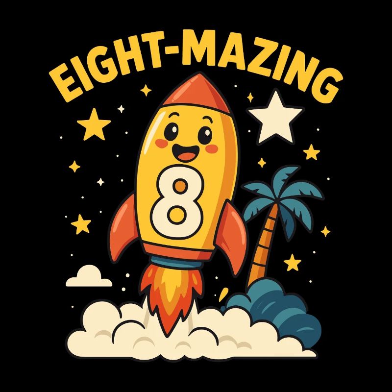 Huit Mazing Rocket Space Thème Huitième Anniversaire