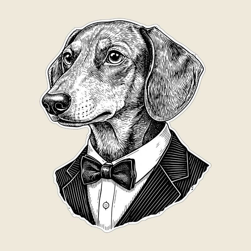 Chien élégant en smoking