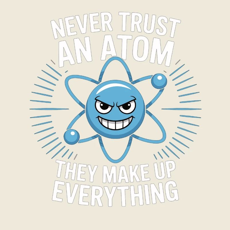 Funny Physics Shirt – Don't Trust an Atom Saying