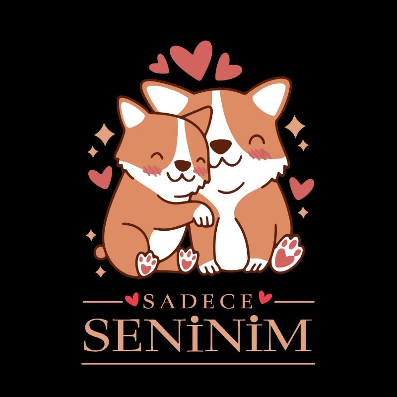 Motif d’amour turc avec de mignons chiens corgi
