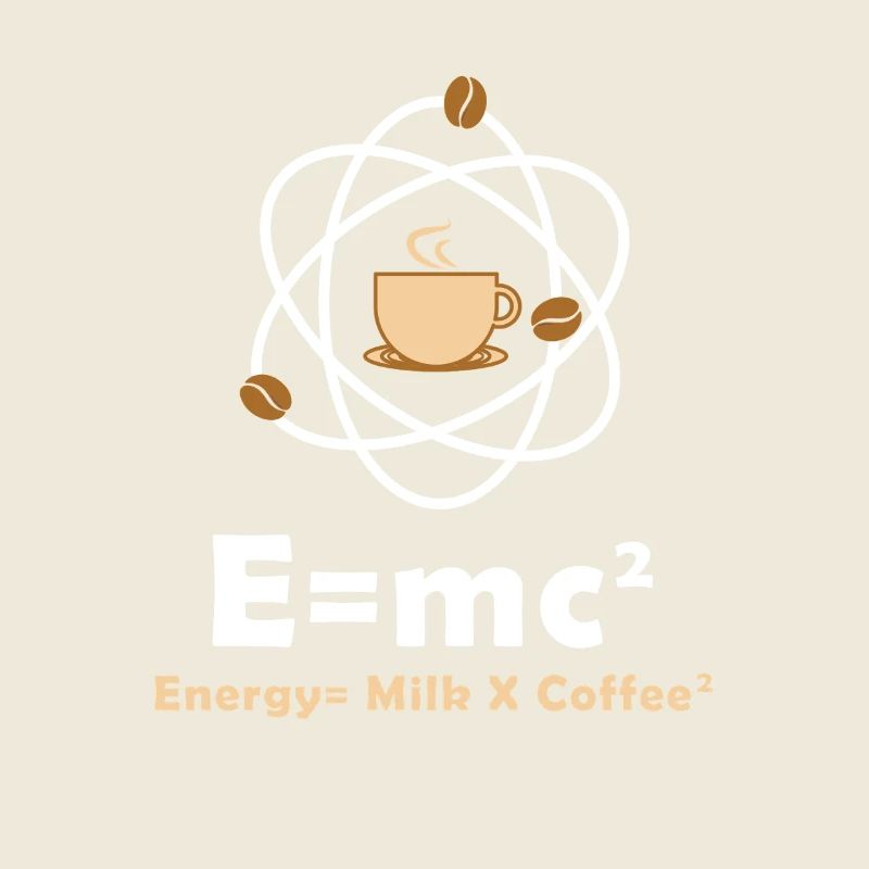 E=mc² Physicien drôle disant la physique du café