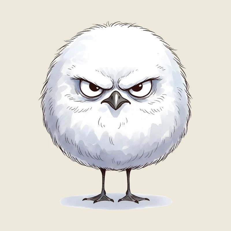 Grimmige runde Möwe 