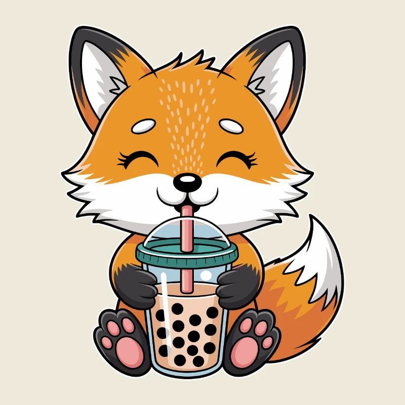 Kawaii Bubble Tee Fuchs Boba Tee