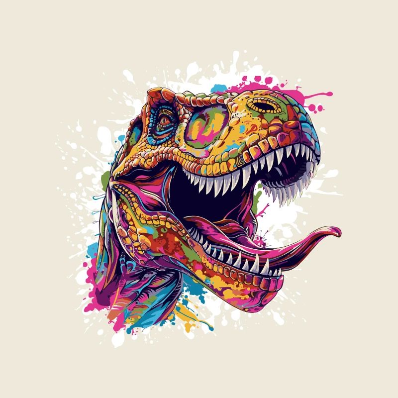 Bunter T-Rex Kopf Splash