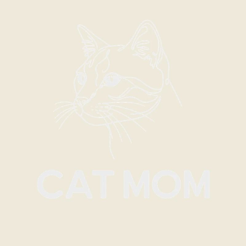 Maman chat – Dessin au trait de chat minimaliste