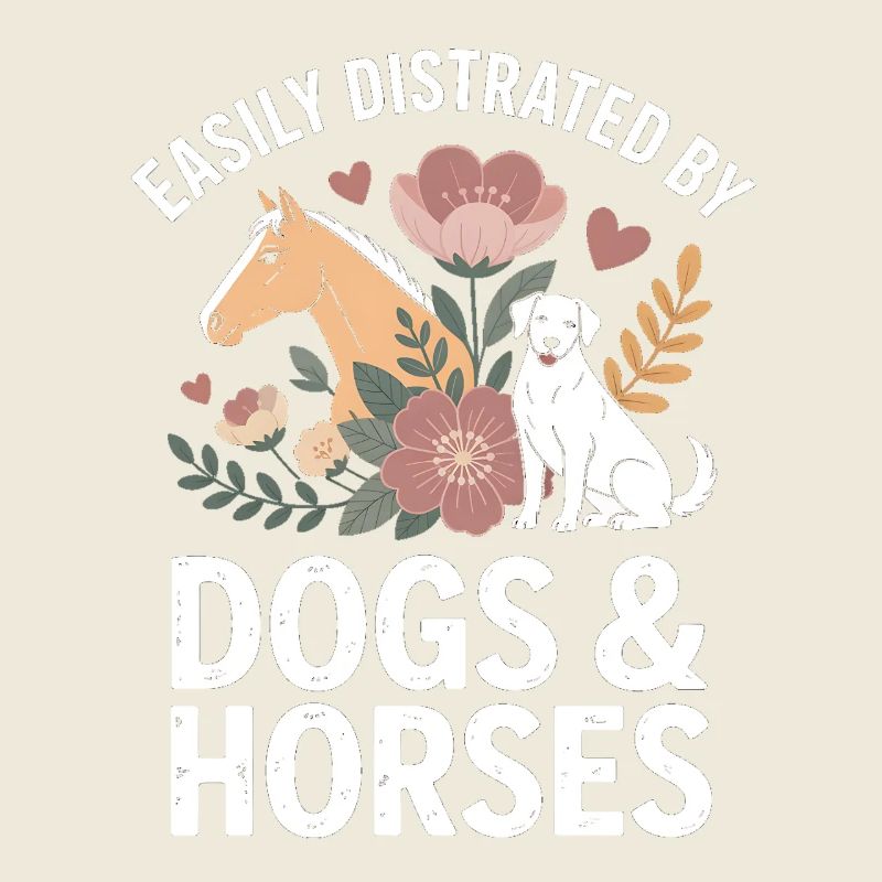 Chiens et chevaux Distraction Motif
