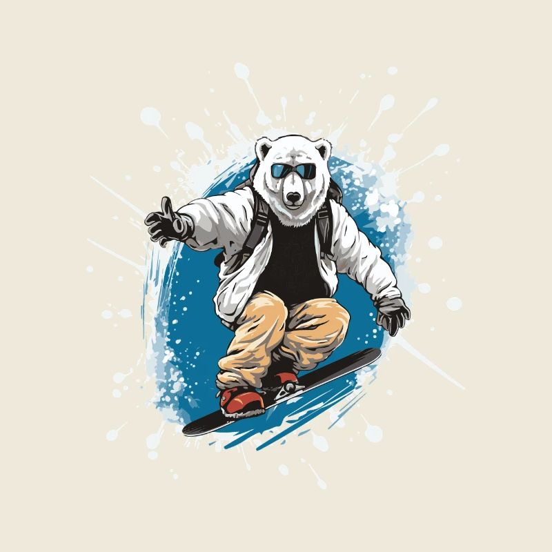 Eisbär Snowboard Polar bär