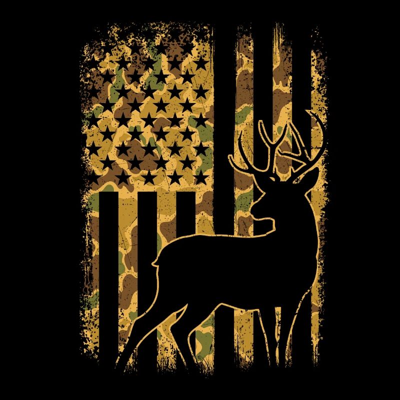 Camo US Flag Deer Hunting Outdoor Pride