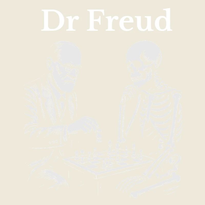 Duel d’échecs Freud avec squelette