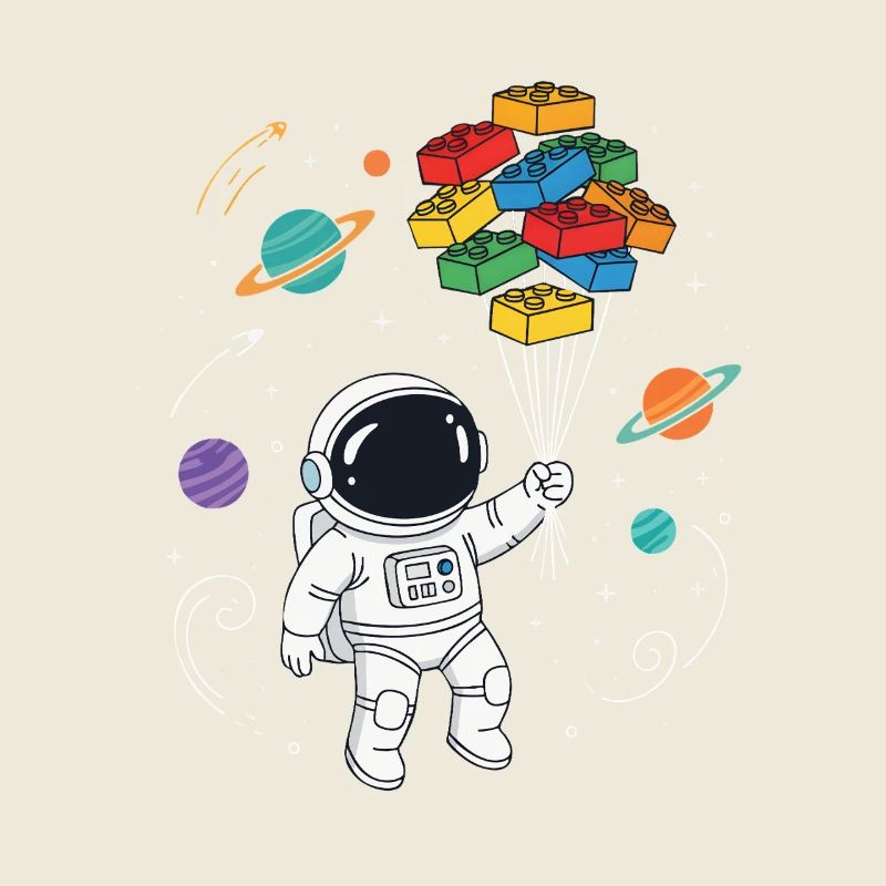 Blocs de construction d’astronautes Construction de briques spatiales