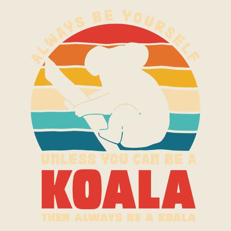 Koala Motto Retro Sunset