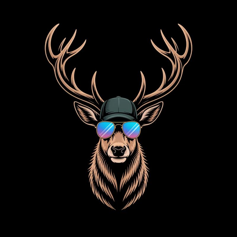 Cooler Hirsch mit Geweih 