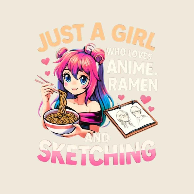 Anime Ramen Sketching Girl