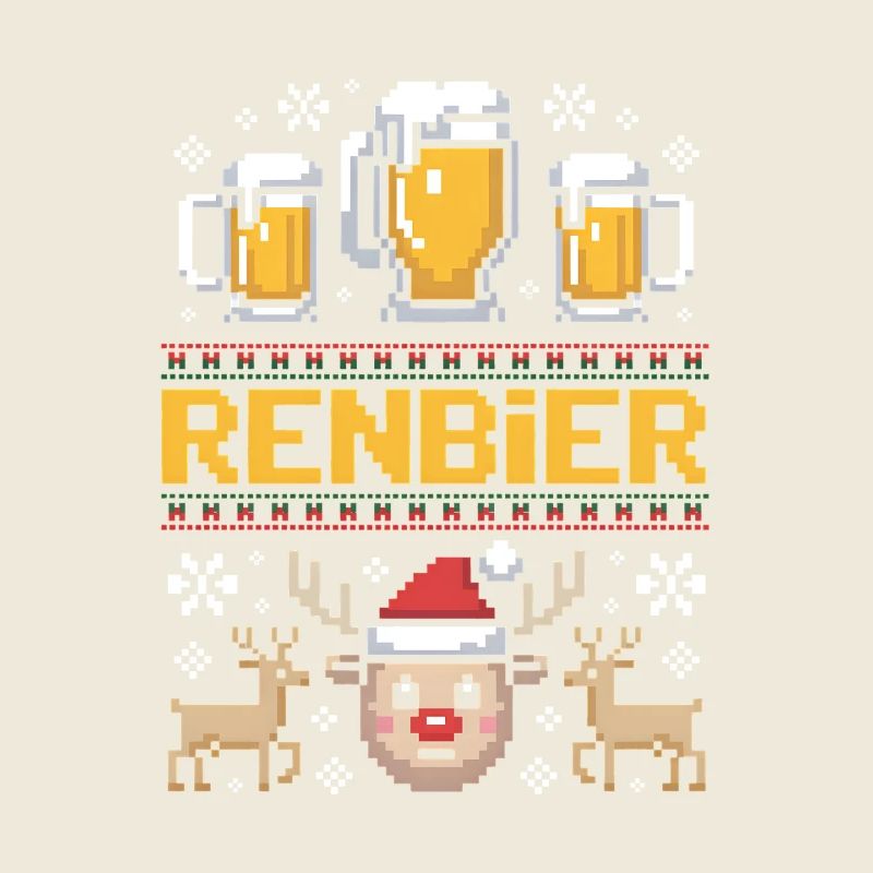 Pull moche Noël bière renne trio