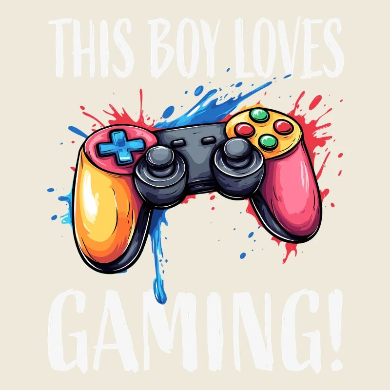 Junge liebt Gaming – bunter Controller