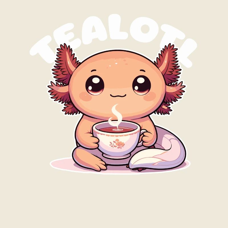 Mignon Axolotl Thé Jeu de mots Tealotl