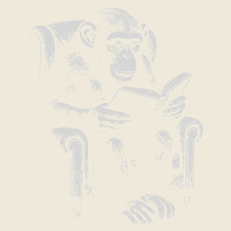 Ape Reading dans le fauteuil