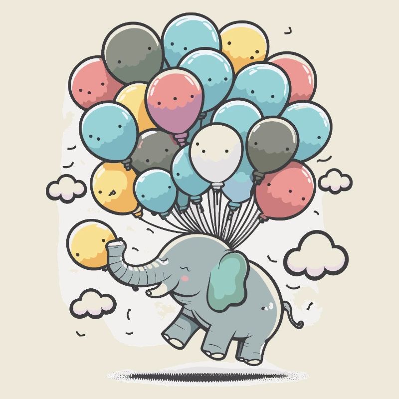 Éléphant ballon dans la mer de nuages