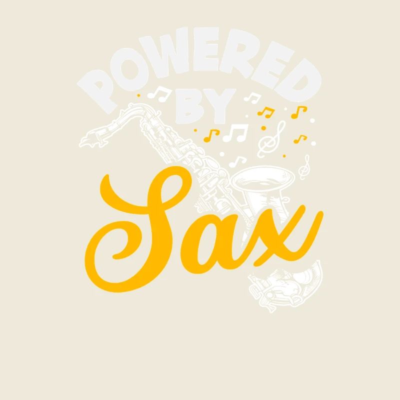 Powered By Sax Saxophone Player Marching Band