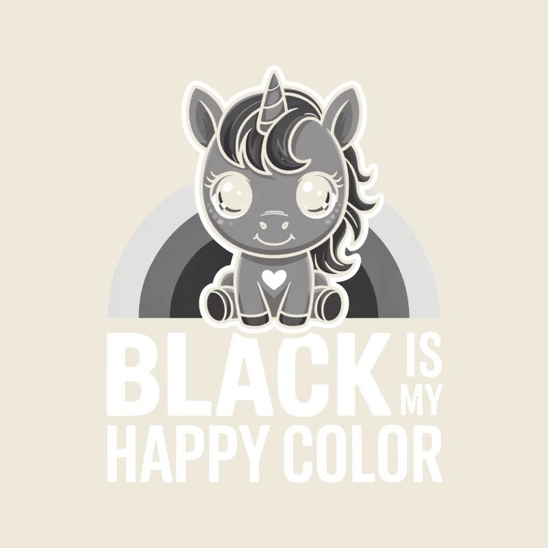 Graues Einhorn mit Regenbogenbogen