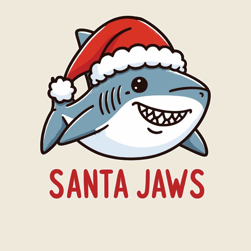 Santa Jaws : design drôle de requin de Noël