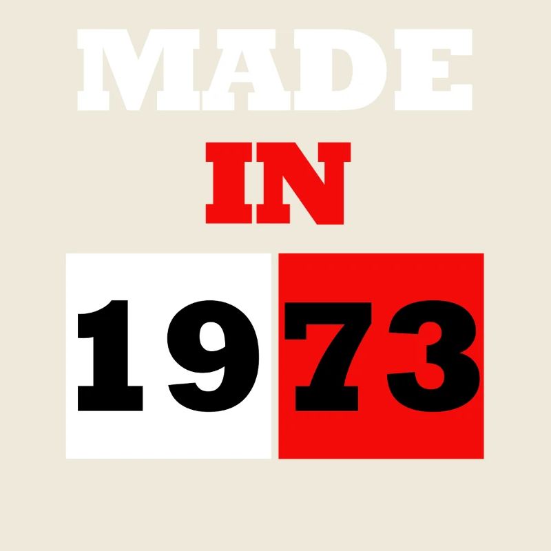 Made in 1973 Retro Birthday Block
