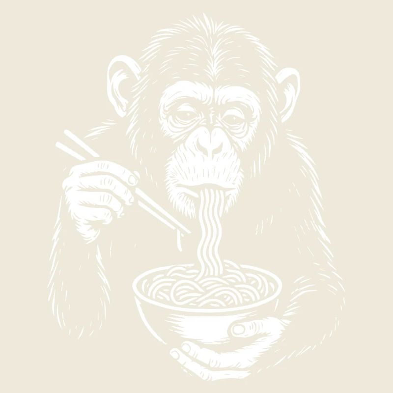Illustration du bol de nouilles chimpy