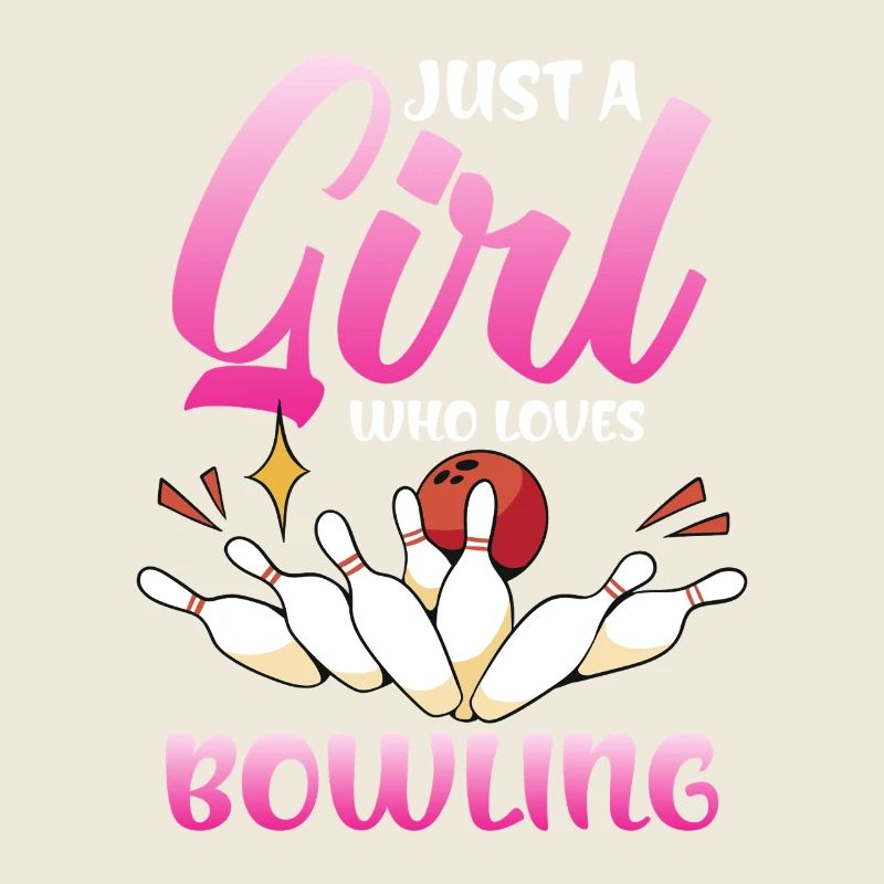 Mädchen liebt Bowling im Pink Gradient