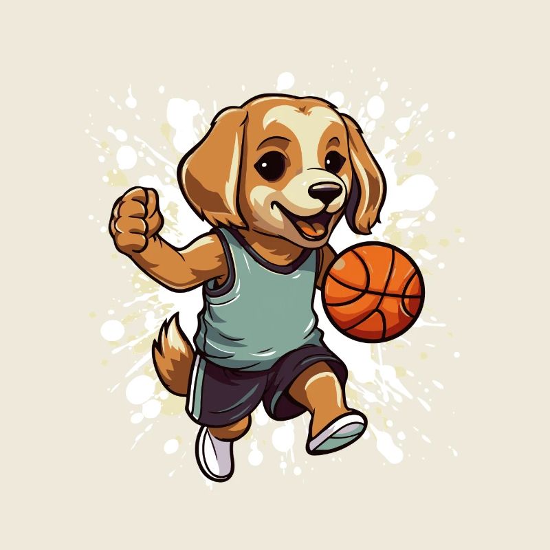 Chien basketteur dans le jeu