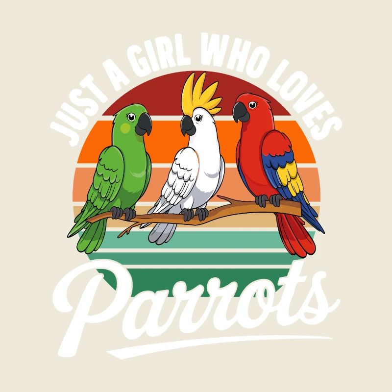 Retro Parrots Tropical Birds Vintage