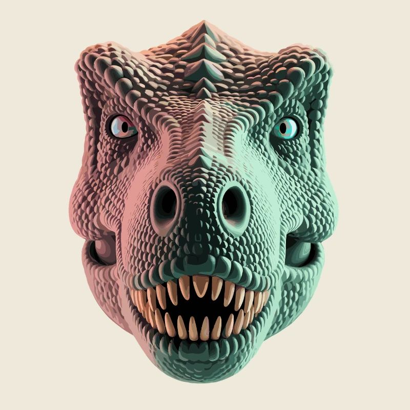 T Rex Dinosaur Head Front View For Dino Fans