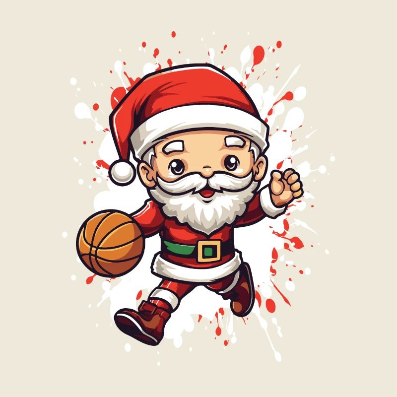 Père Noël de basket de Noël