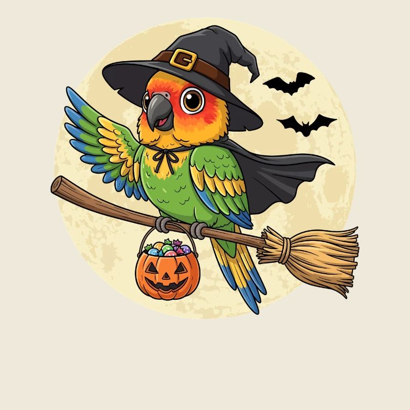 Süßes Papagei Hexe Halloween
