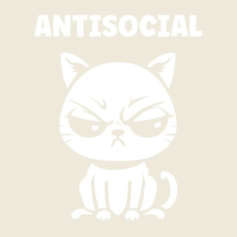 Chat antisocial noir blanc