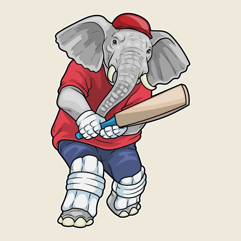 Elefant Cricket Cricketschläger Sport