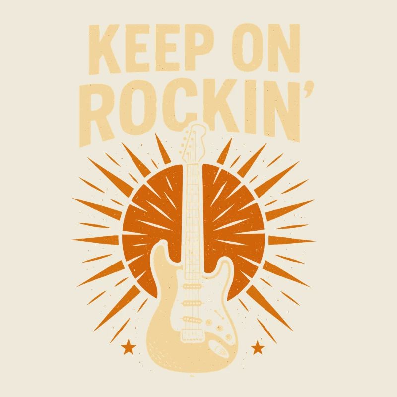 Continue de rocker, guitare rockfan