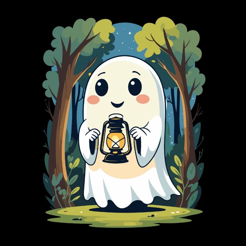 Laternengeist im nächtlichen Wald