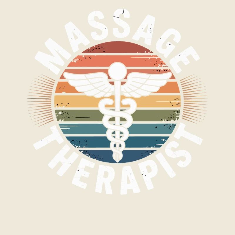 Retro Regenbogen Massage Logo