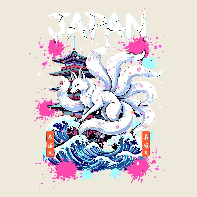 Kitsune Japan Pagode – Anime Fuchsgeist 