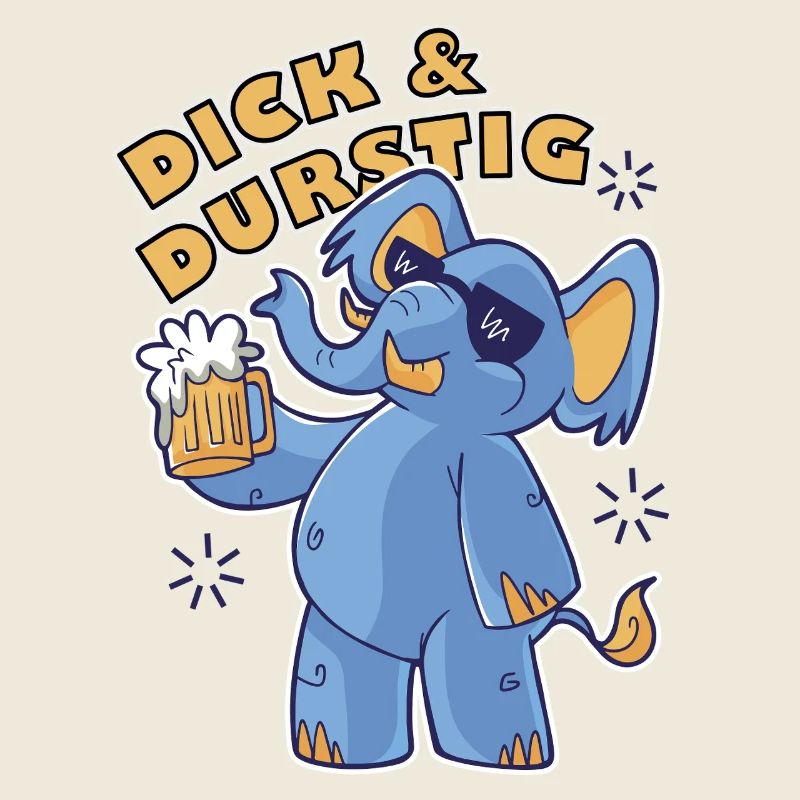 Fat and Thirsty Funny Saying Drinking Beer