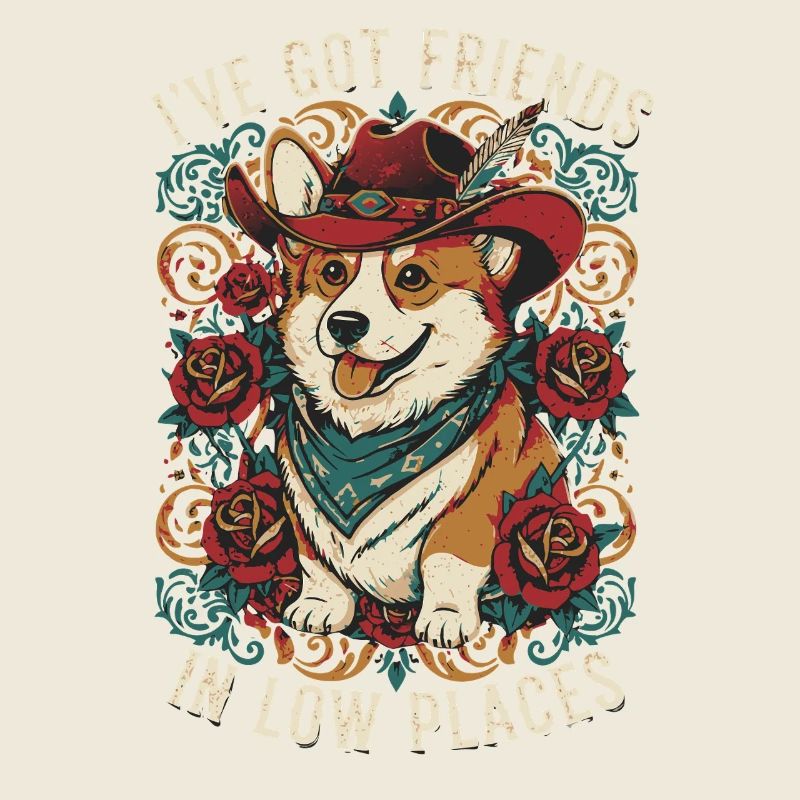 Cowboy Corgi Hund