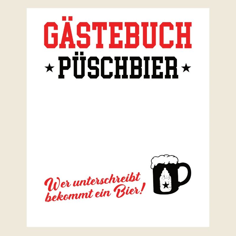 Guestbook Püschbier Babyshower Pullerparty New Papa