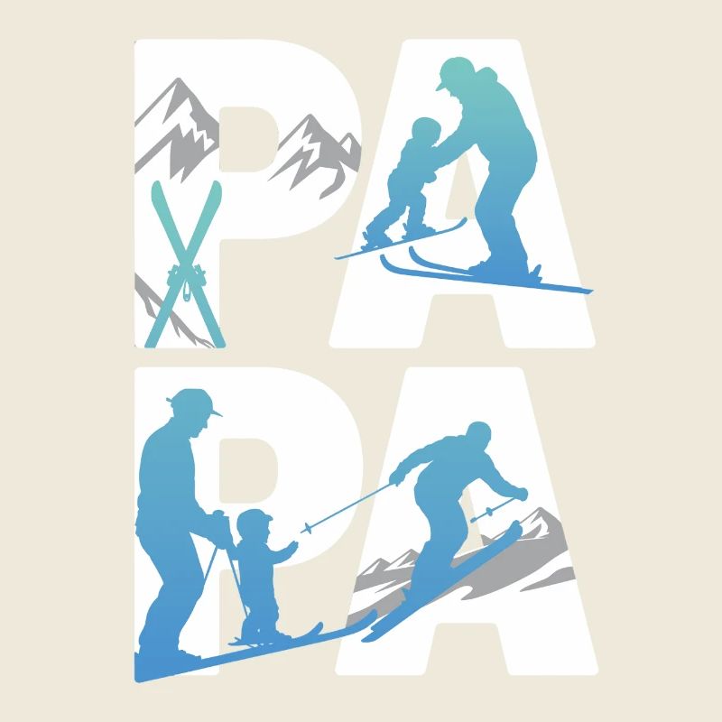Aventure de ski Papa et Enfant